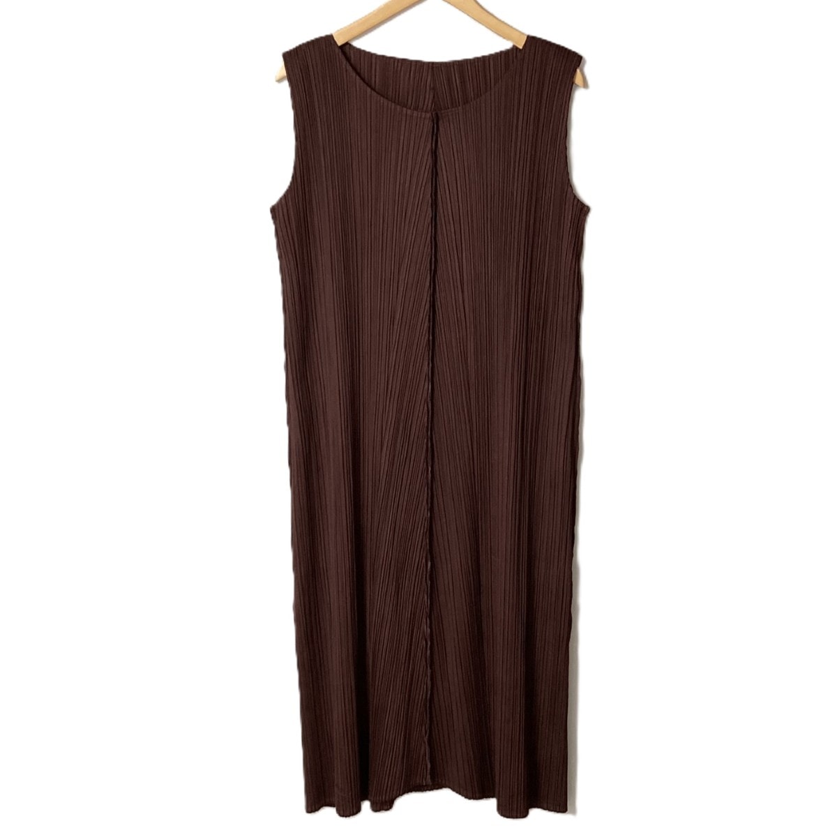 ISSEY MIYAKE イッセイミヤケ PLEATS PLEASE ノースリーブワンピース PP23-JH148 ブラウン系 サイズ 4 レディース