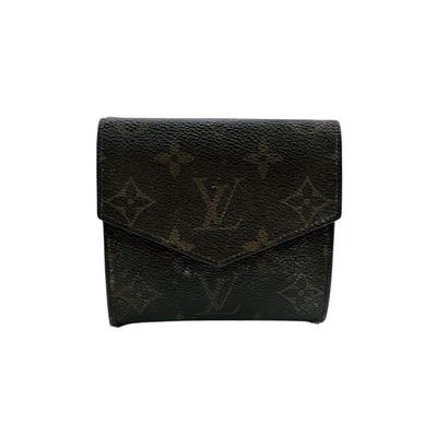 ルイヴィトン LOUIS VUITTON 三つ折り財布 モノグラム ポルトモネ・ビエ カルトクレディ Wホック ブラウン