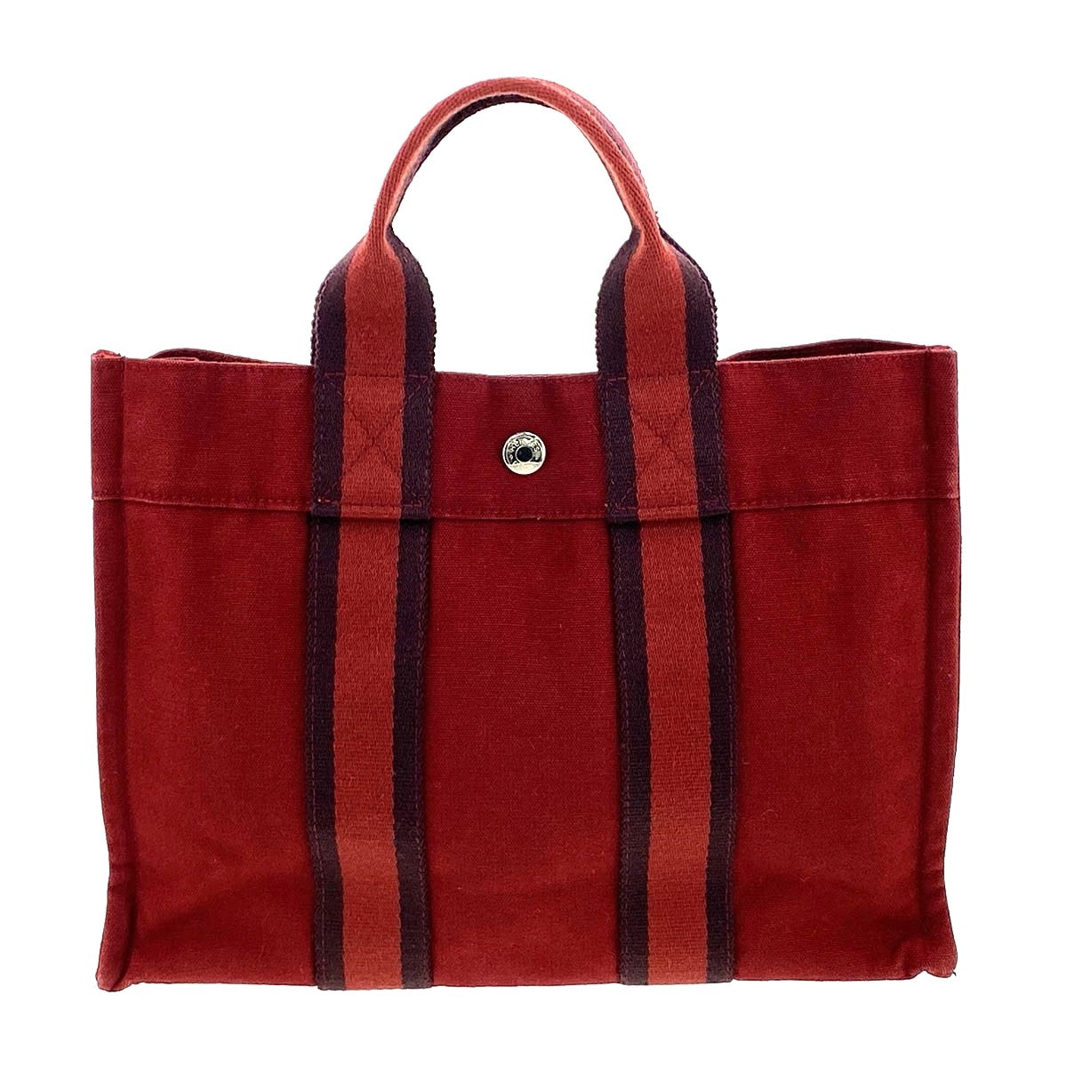 HERMES エルメス フールトゥ トートPM トートバッグ 100754M キャンバス レッド  レディース【中古】