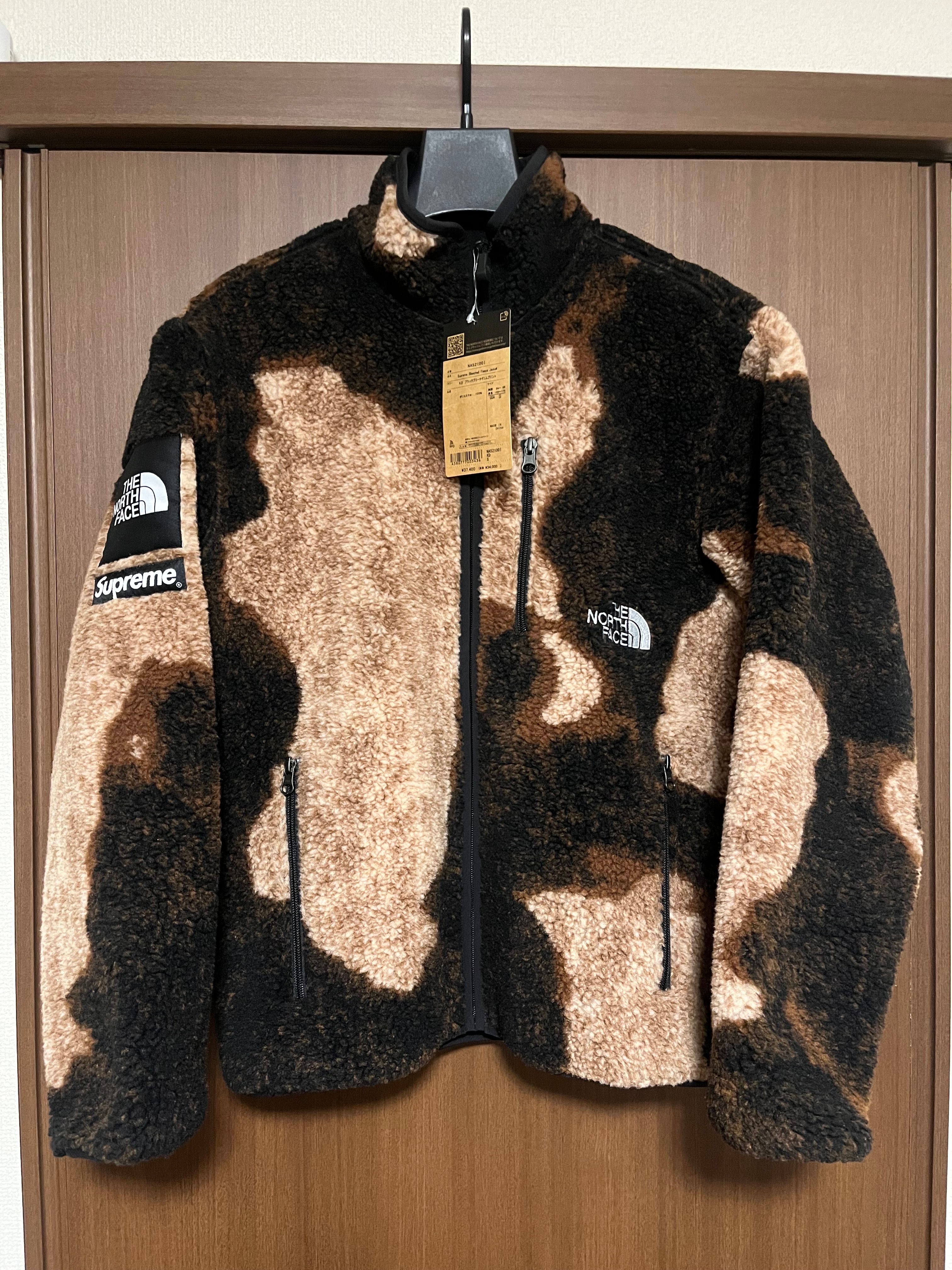Supreme x The North Face Bleached Denim Print Fleece Jacket "Black"