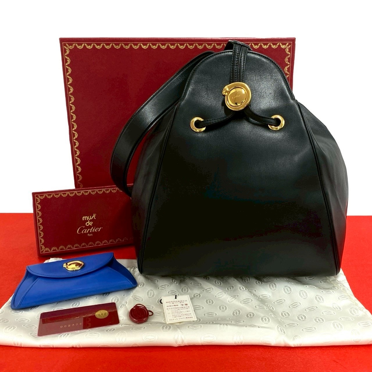 CARTIER カルティエ パンテール レザー ショルダーバッグ ブラック
 31077