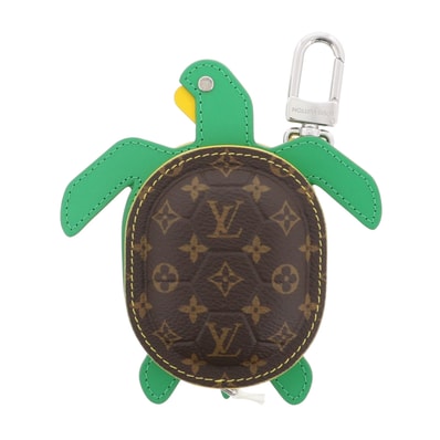【値下げ】LOUIS VUITTON ルイ・ヴィトン キーホルダー LVタートル キーホルダー M01471 モノグラム レザー ブラウン レディース【中古】