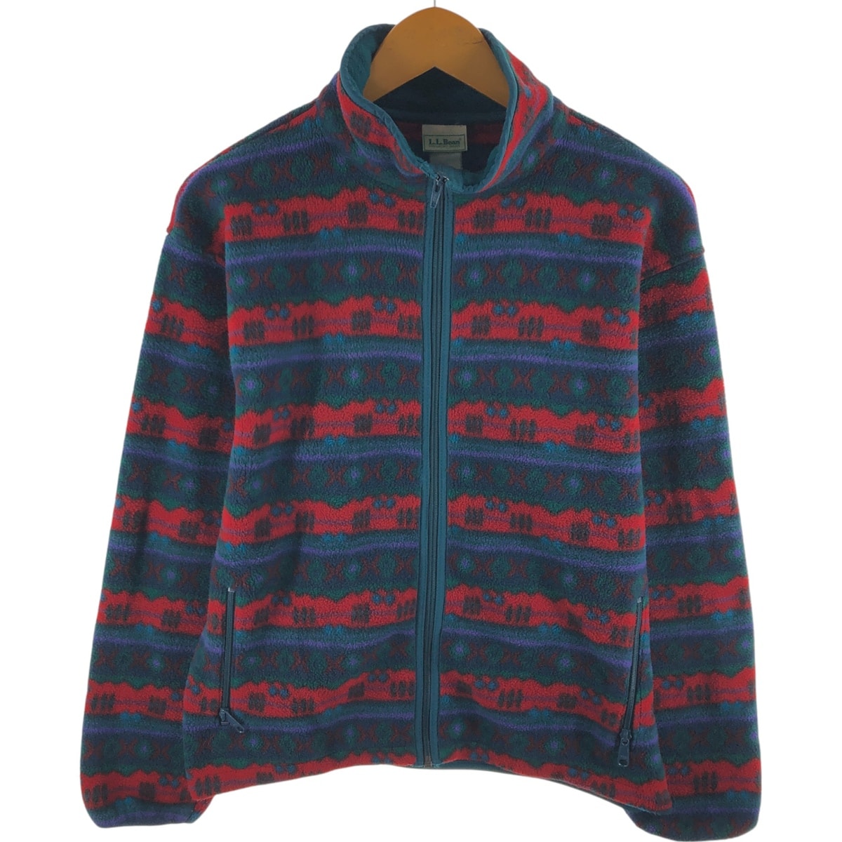 古着 70~80年代 エルエルビーン L.L.Bean 総柄 フリースジャケット メンズM相当 ヴィンテージ/eaa449825