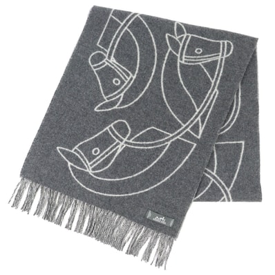 極美品 エルメス マフラー アントルラック エケストル マフラー ホース グレー