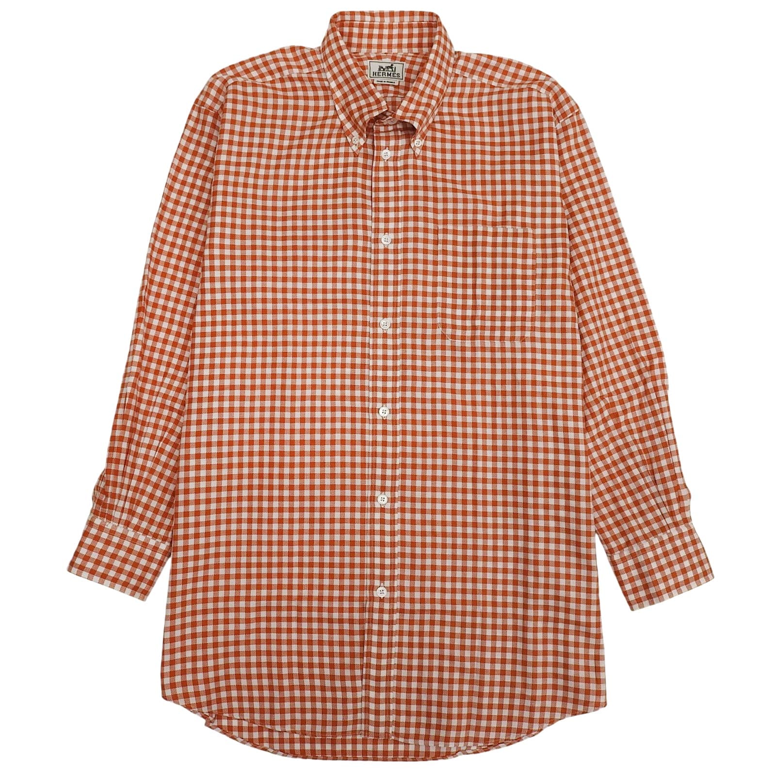 美品 エルメス 長袖シャツ オレンジ メンズ 41