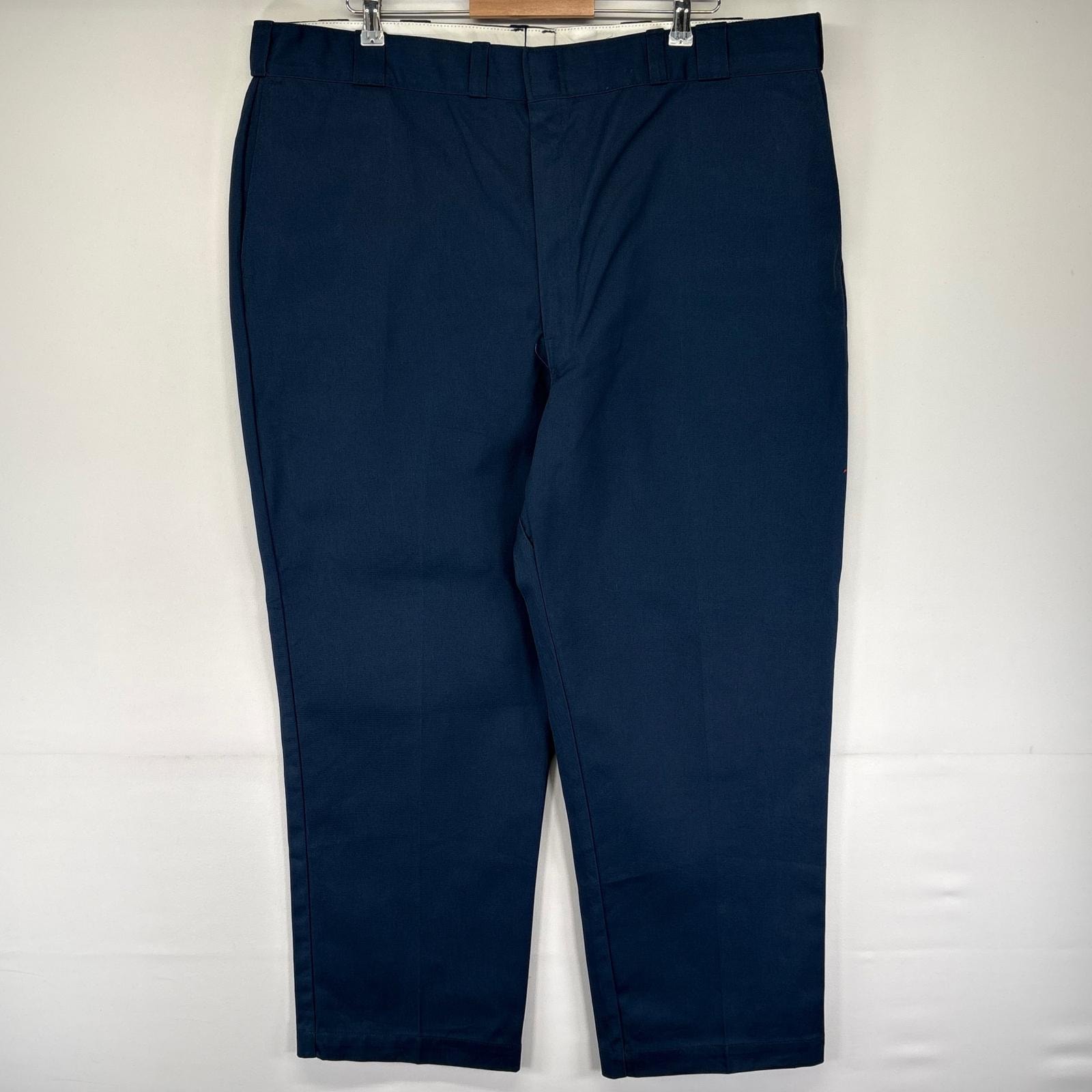 古着 80's/80年代 ディッキーズ Dickies USA製 パンツ ワークパンツ チビタグ タロンジップ 大きいサイズ W46 L30 ネイビー系 メンズ
