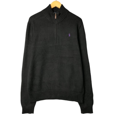 古着 ラルフローレン Ralph Lauren POLO RALPH LAUREN コットンニットハーフジップセーター メンズL相当/eaa576094