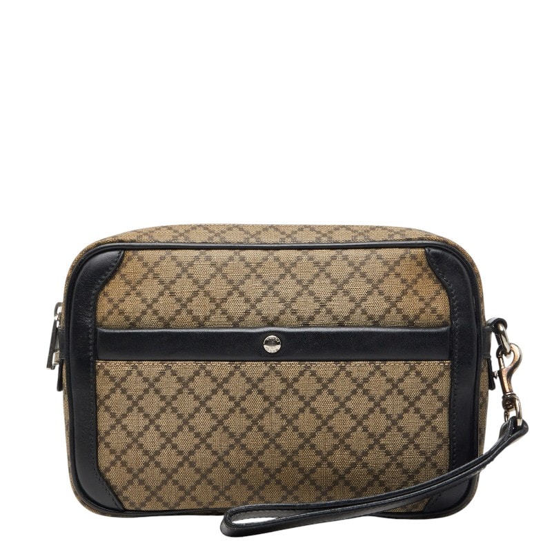 グッチ ディアマンテ セカンドバッグ クラッチバッグ 267921 ベージュ ブラック PVC レザー レディース GUCCI 【中古】