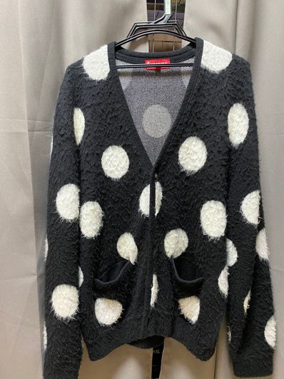 Supreme Brushed Polka Dot Cardigan "Black"