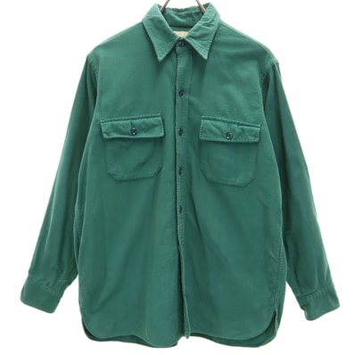 L.L.Bean エルエルビーン 70s ヴィンテージ 筆記体タグ シャモア 長袖 ワークシャツ 16 グリーン