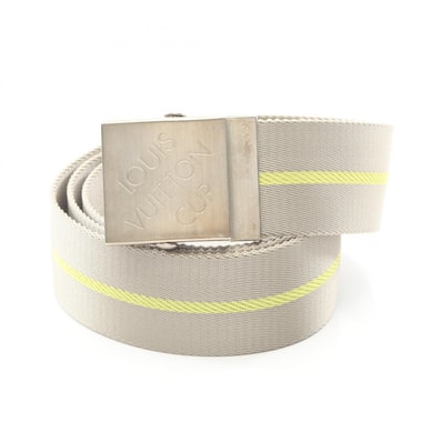 ルイ・ヴィトン LOUIS VUITTON ベルト 衣料品 キャンバス グレー メンズ グレー系 / イエロー系 【中古】