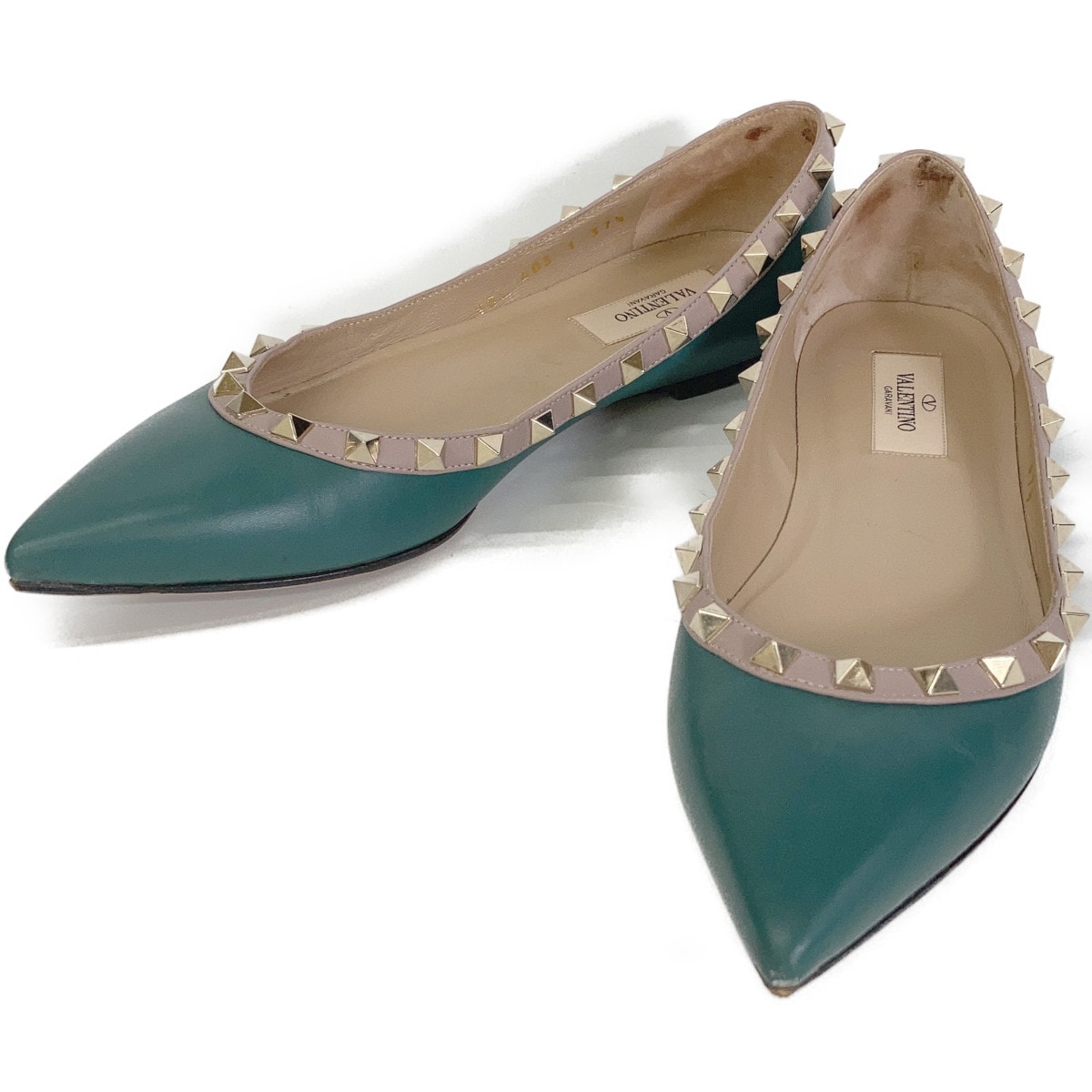 C (やや傷や汚れあり)】ヴァレンティノ ロックスタッズ ポインテッド