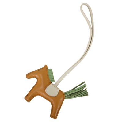 HERMES エルメス バッグチャーム ロデオ PM セサミ (セザム)/ヴェールクリケット/クレ アニョーミロ(ラム) U刻印 準新品