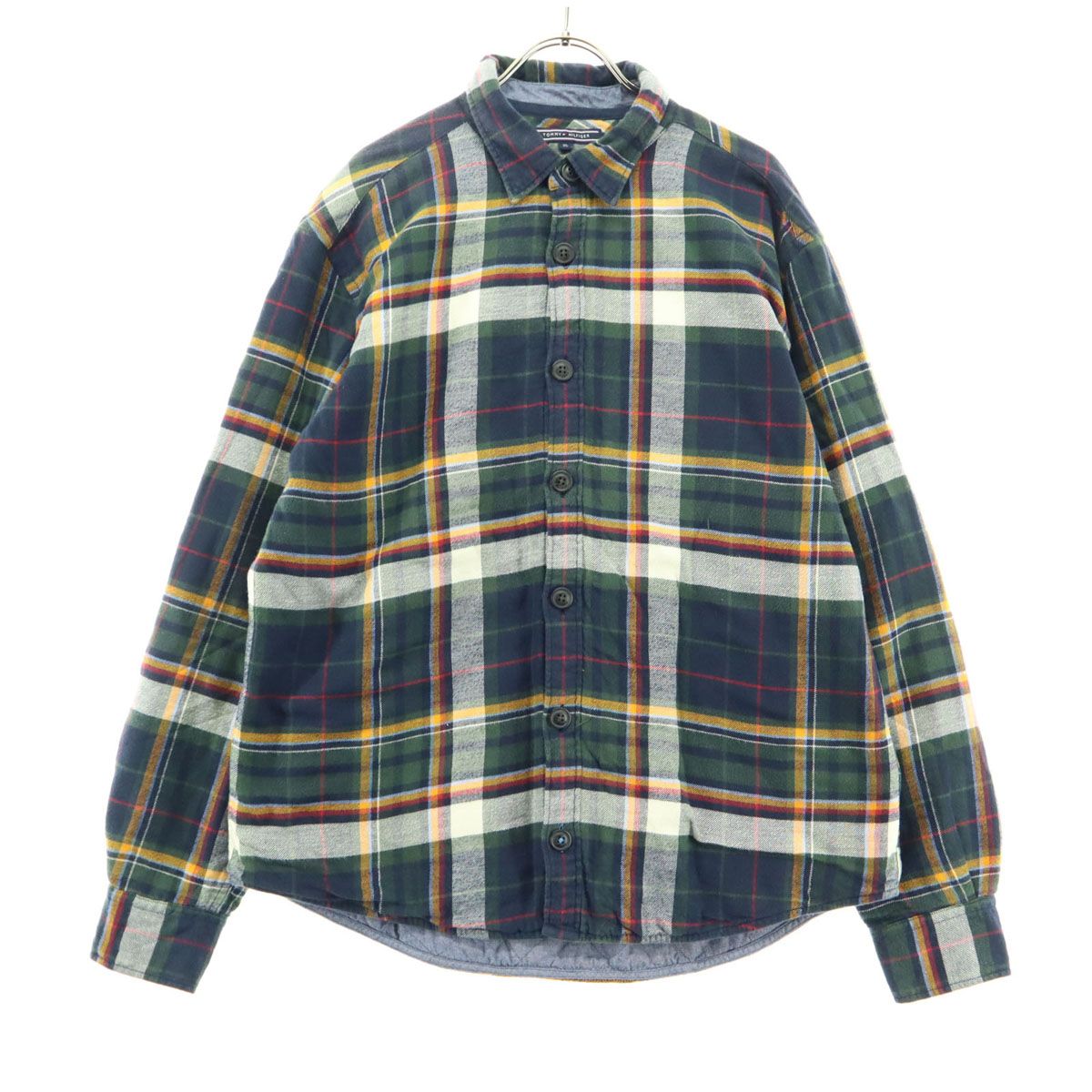 TOMMY HILFIGER トミーヒルフィガー チェック柄 長袖 シャツ XL ネイビー