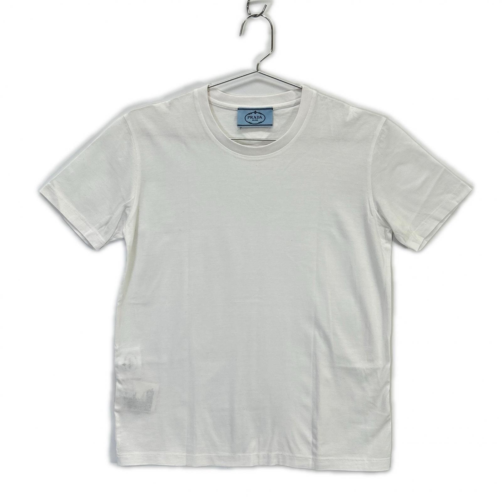 プラダ 18年製 35570 ホワイト コットン Tシャツ M