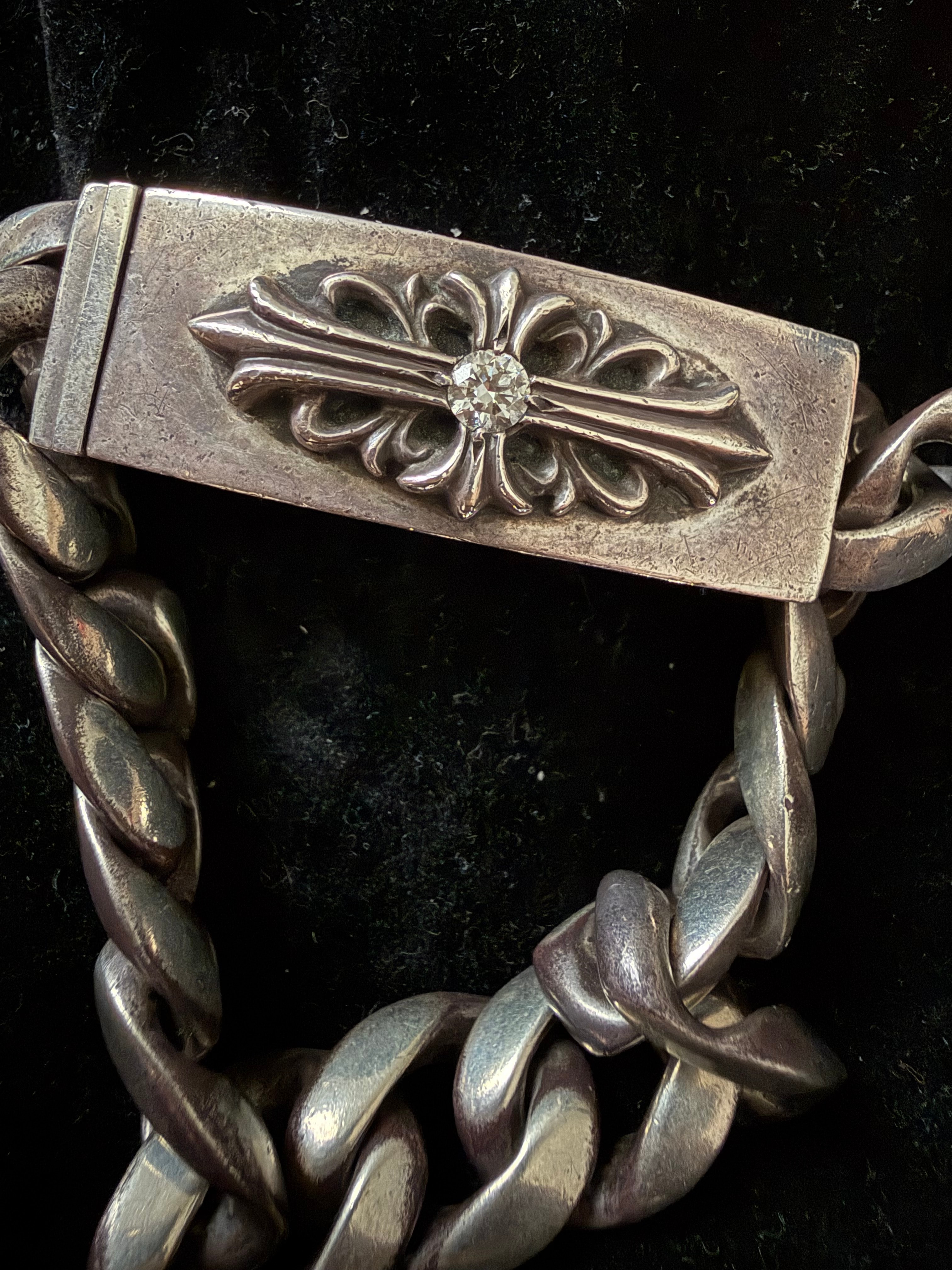 Chrome Hearts ID FLRL CRS DIA "Silver/Clear"