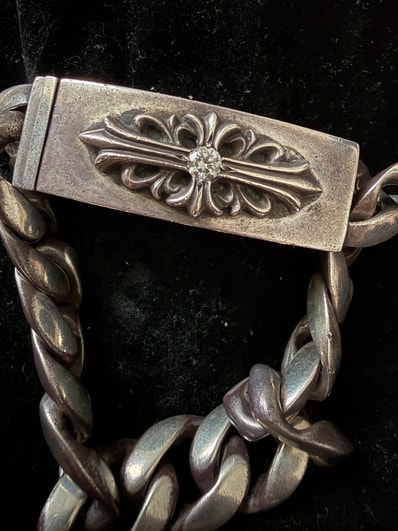 Chrome Hearts ID FLRL CRS DIA "Silver/Clear"