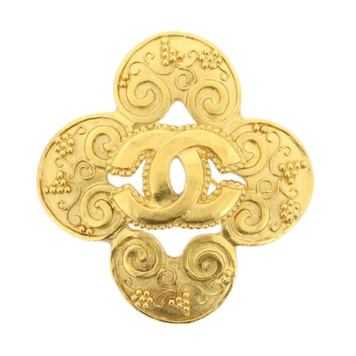 【値下げ】CHANEL シャネル ココマーク ブローチ 96A ブローチ 真鍮 ゴールド レディース【中古】