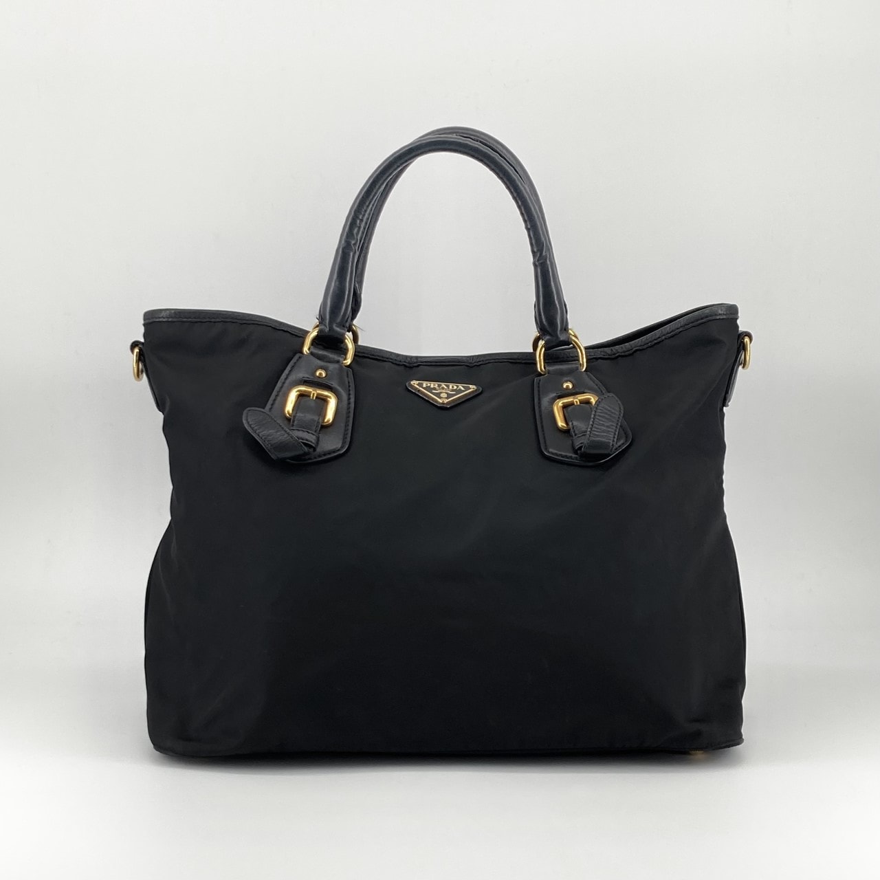 PRADA(プラダ) ナイロンハンドバッグ 2WAYショルダーバッグ BN1826 トートバッグ ブラック×ゴールド