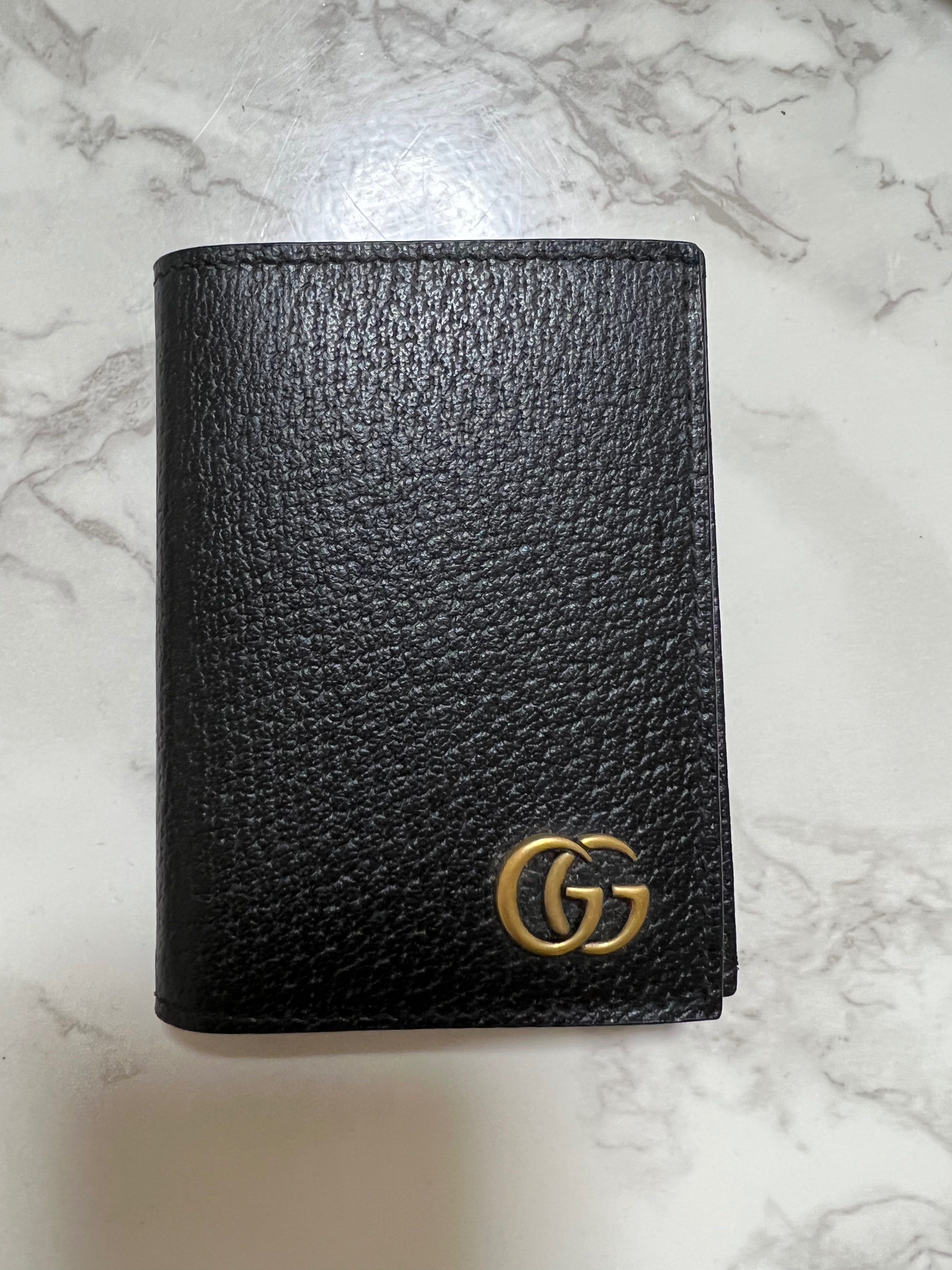 GUCCI GG Marmont Leather Card Case "Black"