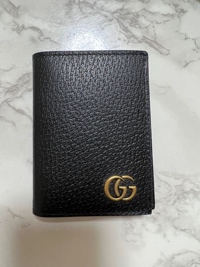 GUCCI GG Marmont Leather Card Case "Black"