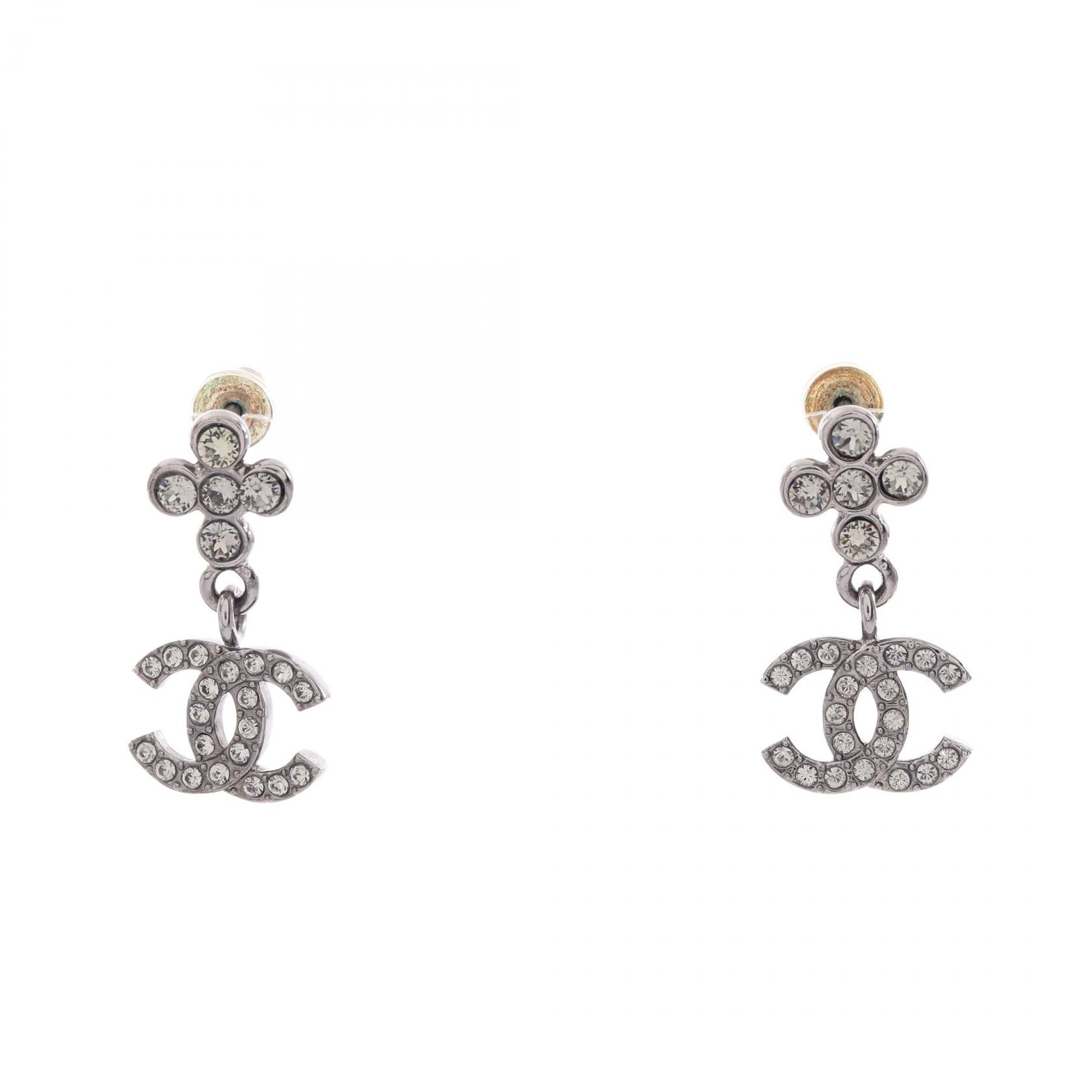 シャネル CHANEL ココマーク ピアス ジュエリー メタル / ラインストーン レディース シルバー系 / クリア系 【中古】