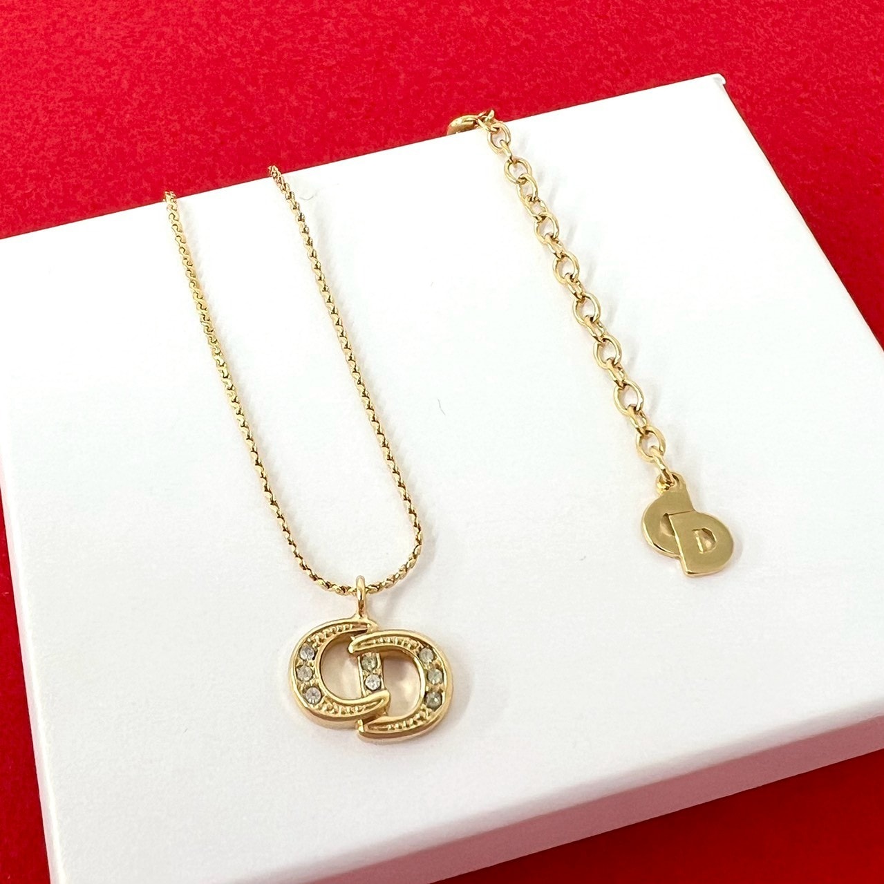 Christian Dior ディオール CD ロゴ モチーフ GP ネックレス ゴールド
 81193