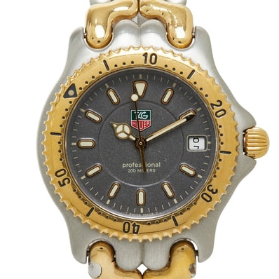 タグホイヤー セル プロフェッショナル200 腕時計 WG1220-KO クオーツ グレー文字盤 ステンレススチール メンズ TAG HEUER 【中古】