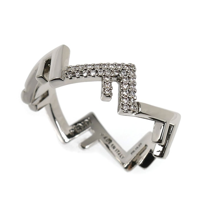 FENDI フェンディ メタル ラインストーン ファイブリング リング・指輪 7AJ733A44GF035M 20.5号 メンズ【中古】【美品】