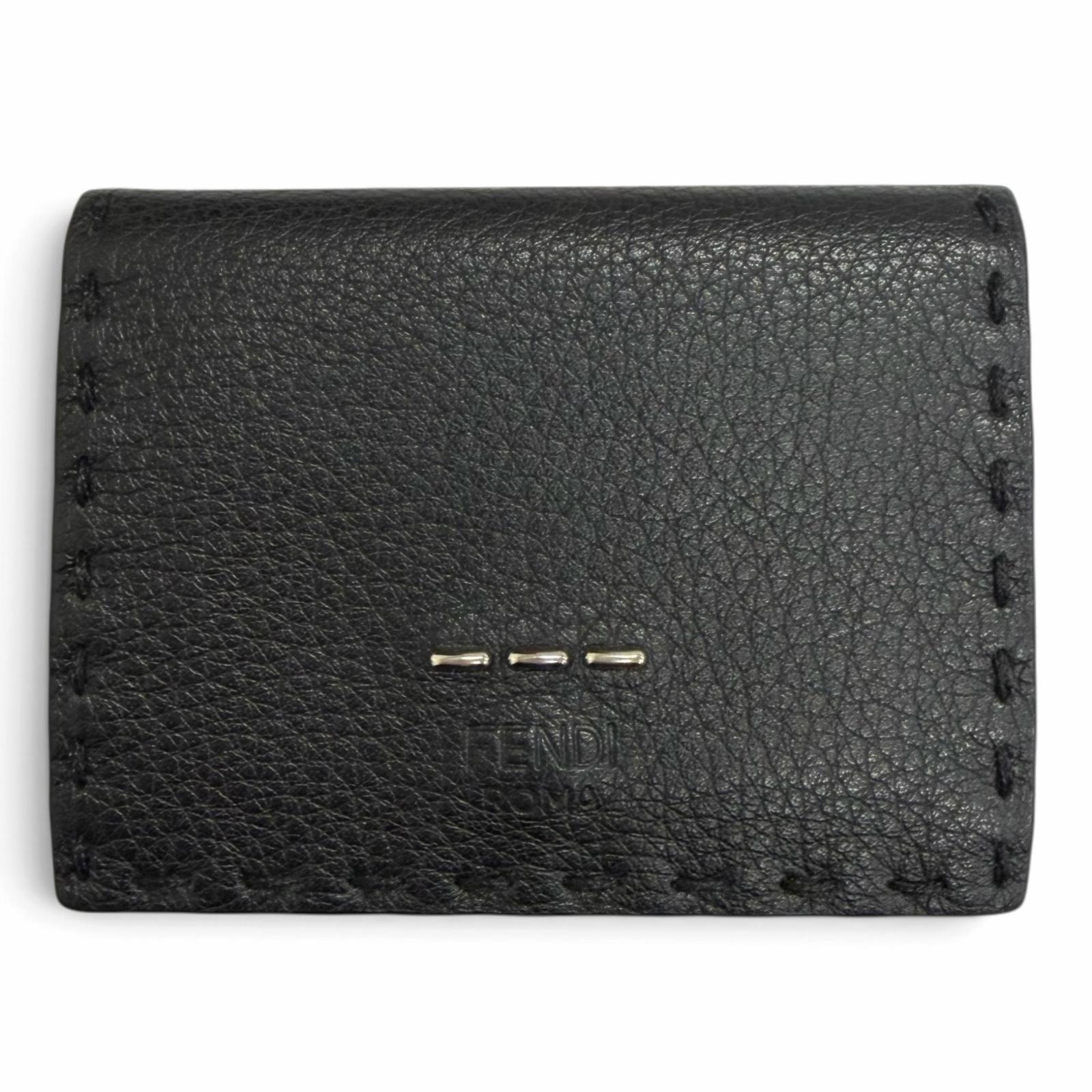 極美品 フェンディ 三つ折り財布 セレリア ブラック メンズ 7M0280