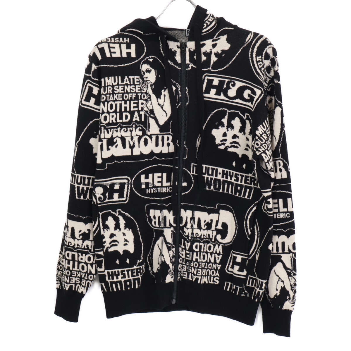 ヒステリックグラマー 02243ND08 SUPER HYS柄ジャカード パーカー S