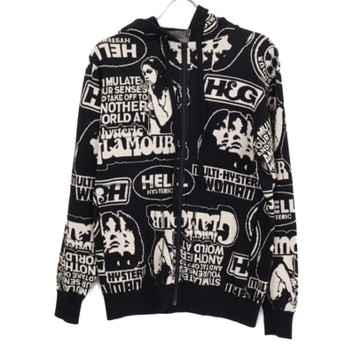 ヒステリックグラマー 02243ND08 SUPER HYS柄ジャカード パーカー S