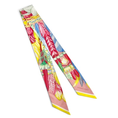 極美品 エルメス スカーフ ツイリー Danse Pacifique シルク