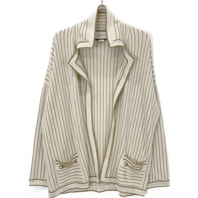 グッチ 599176 XKA3T メタリックストライプカーディガン S