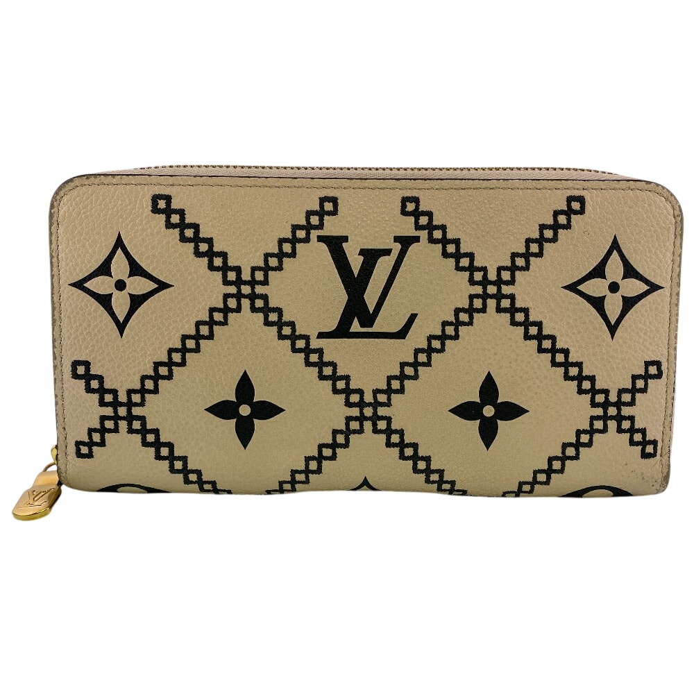 ルイヴィトン LOUIS VUITTON 長財布 モノグラム アンプラント ブロデリー ジッピーウォレット ラウンドファスナー M81141 ブラック
