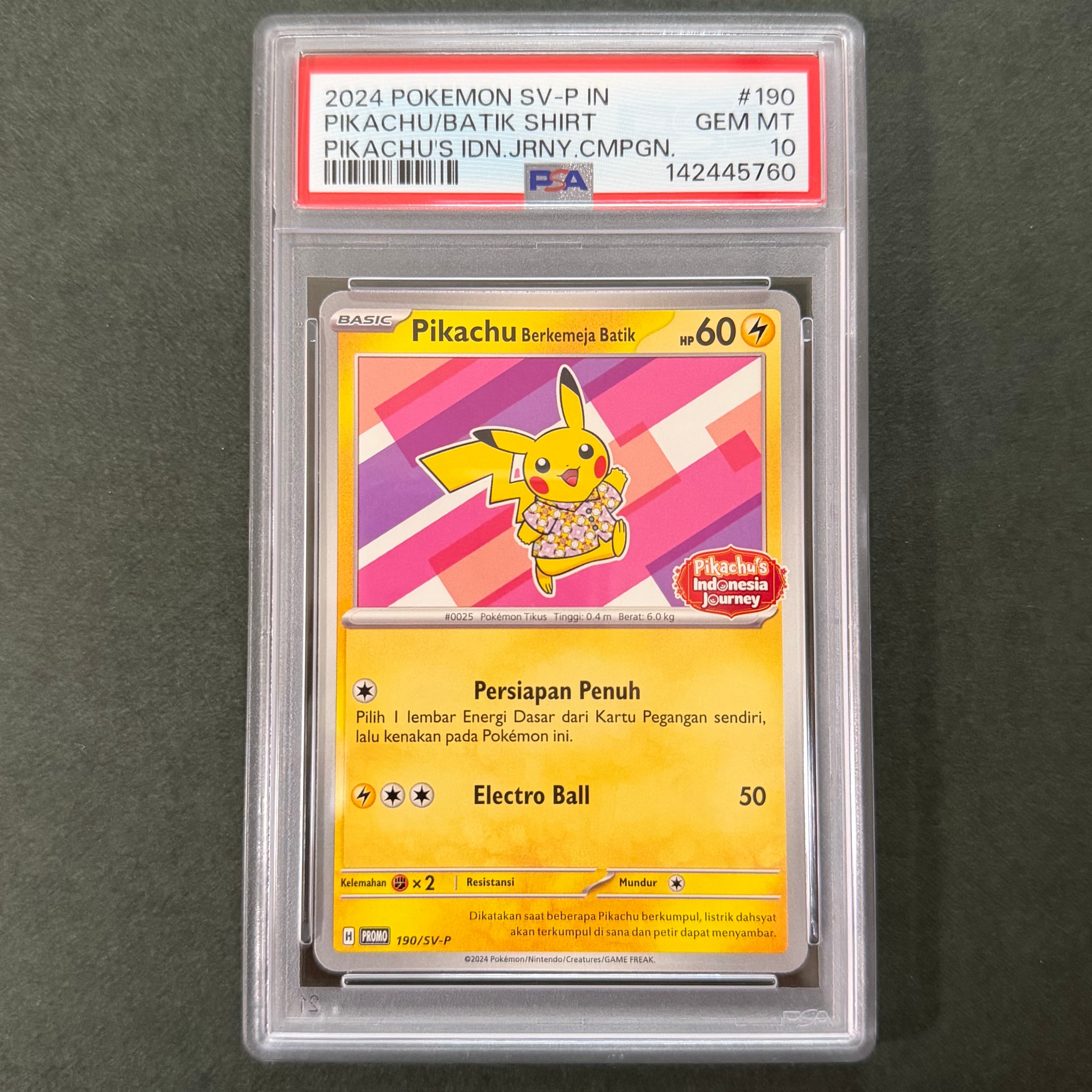 PSA10】バティックシャツを着たピカチュウ (フラワーピカチュウ柄) P