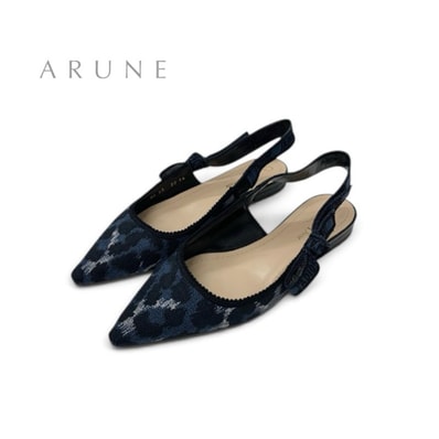 クリスチャンディオール CHRISTIAN DIOR J'ADIOR パンプス 靴 シューズ ファブリック ネイビー ブラック グレー レオパード柄 スリングバック フラットパンプス