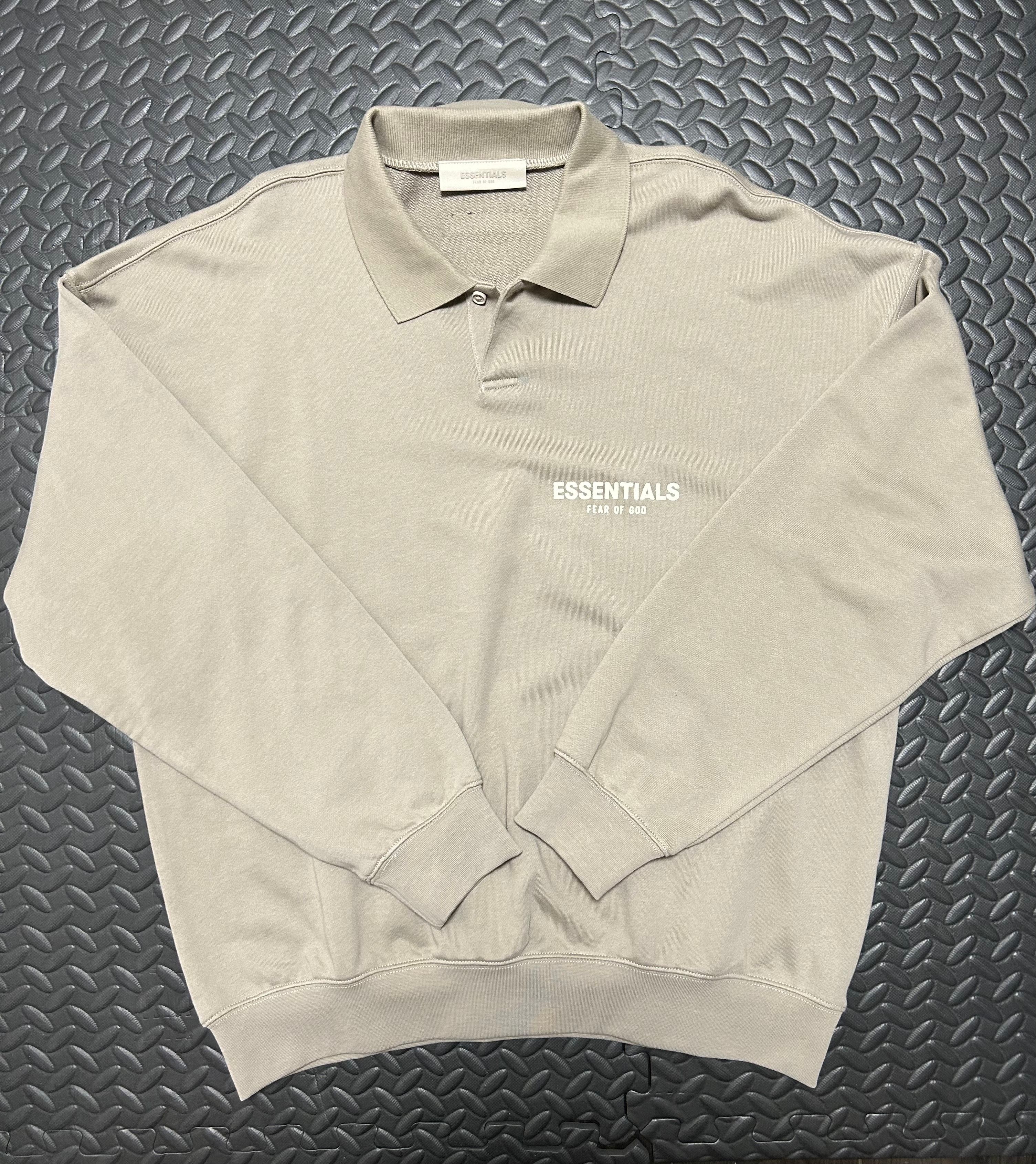 FEAR OF GOD ESSENTIALS Logo Flocked Cotton Jersey Polo Shirt "Desert Taupe"