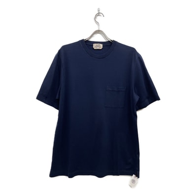 エルメス ネイビー コットン ポケットTシャツ XL