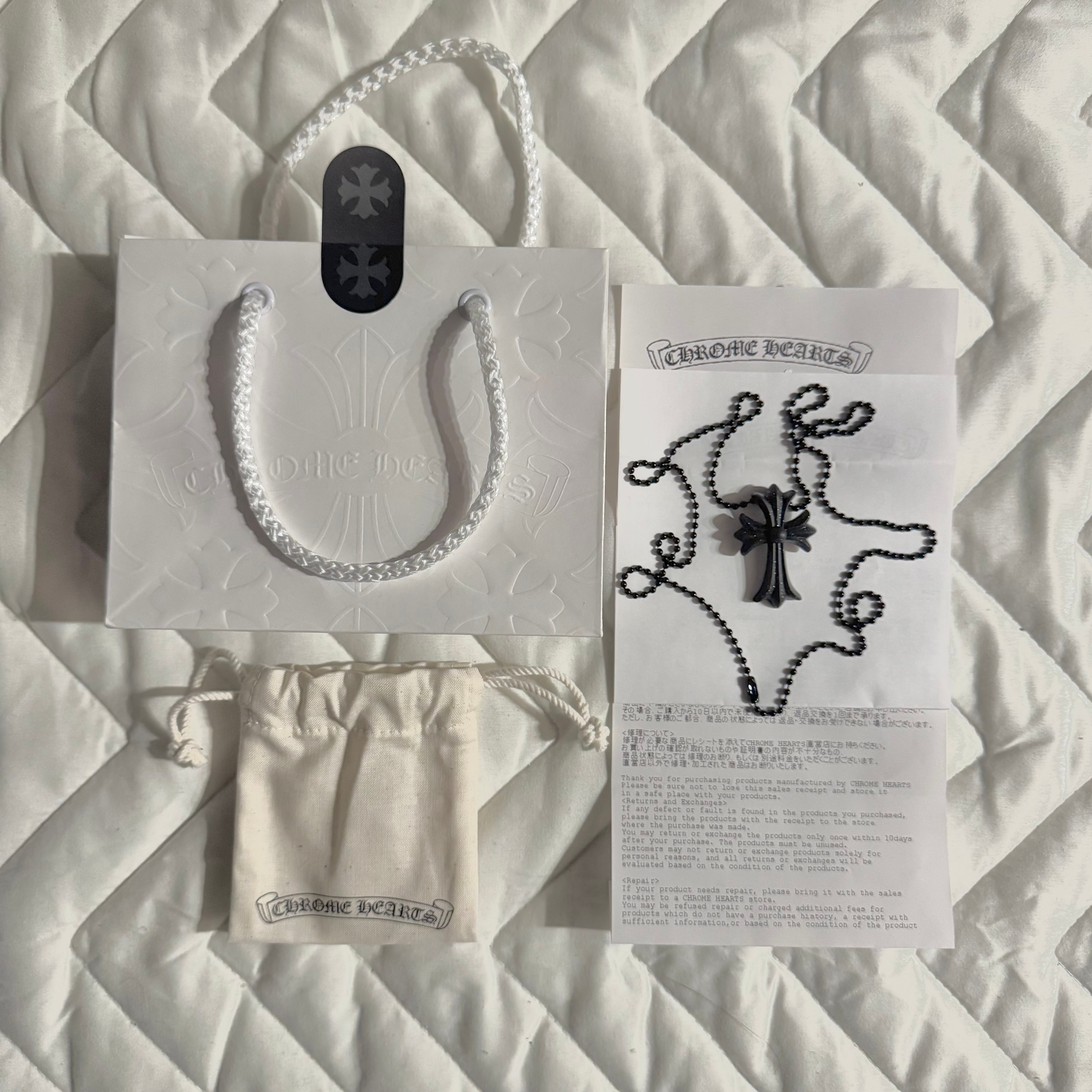 クロムハーツ ラバー スモール CHクロス シリコンネックレス "ブラック"