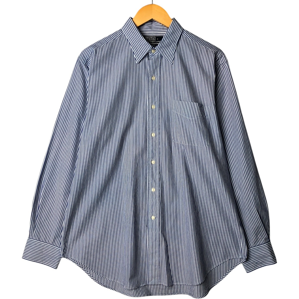 古着 ラルフローレン Ralph Lauren LOWELL 長袖 コットンストライプシャツ メンズL相当/eaa575565