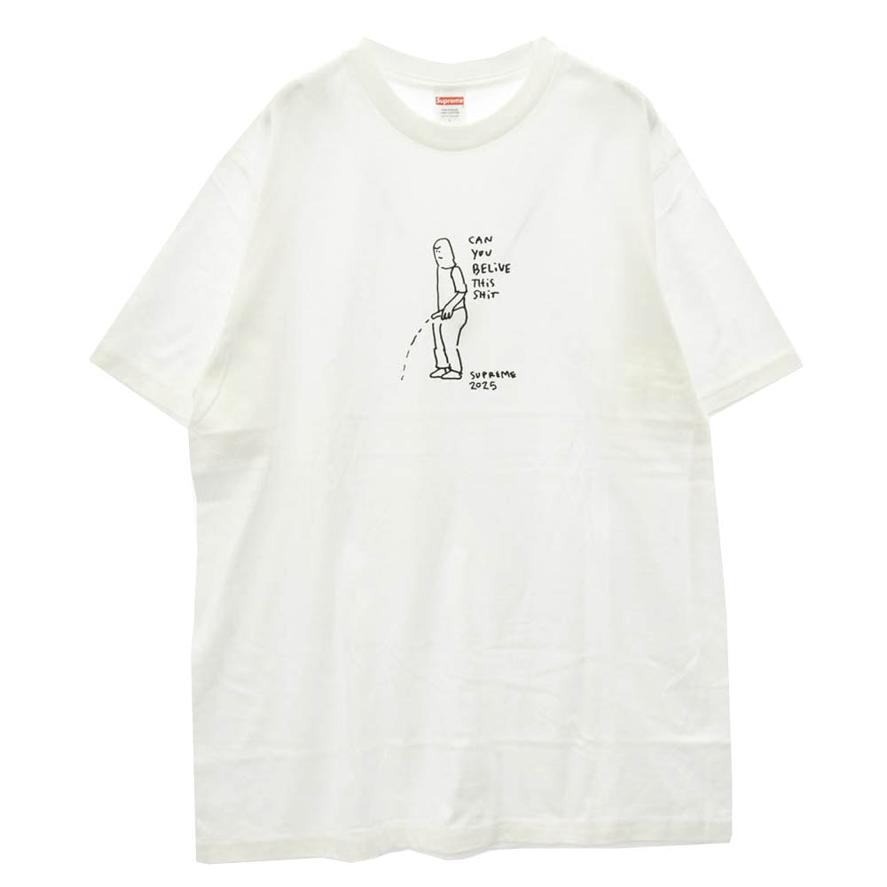 Supreme シュプリーム Tシャツ 25SS Piss Tee ピス プリント 半袖 Tシャツ ホワイト系 L【極上美品】【中古】