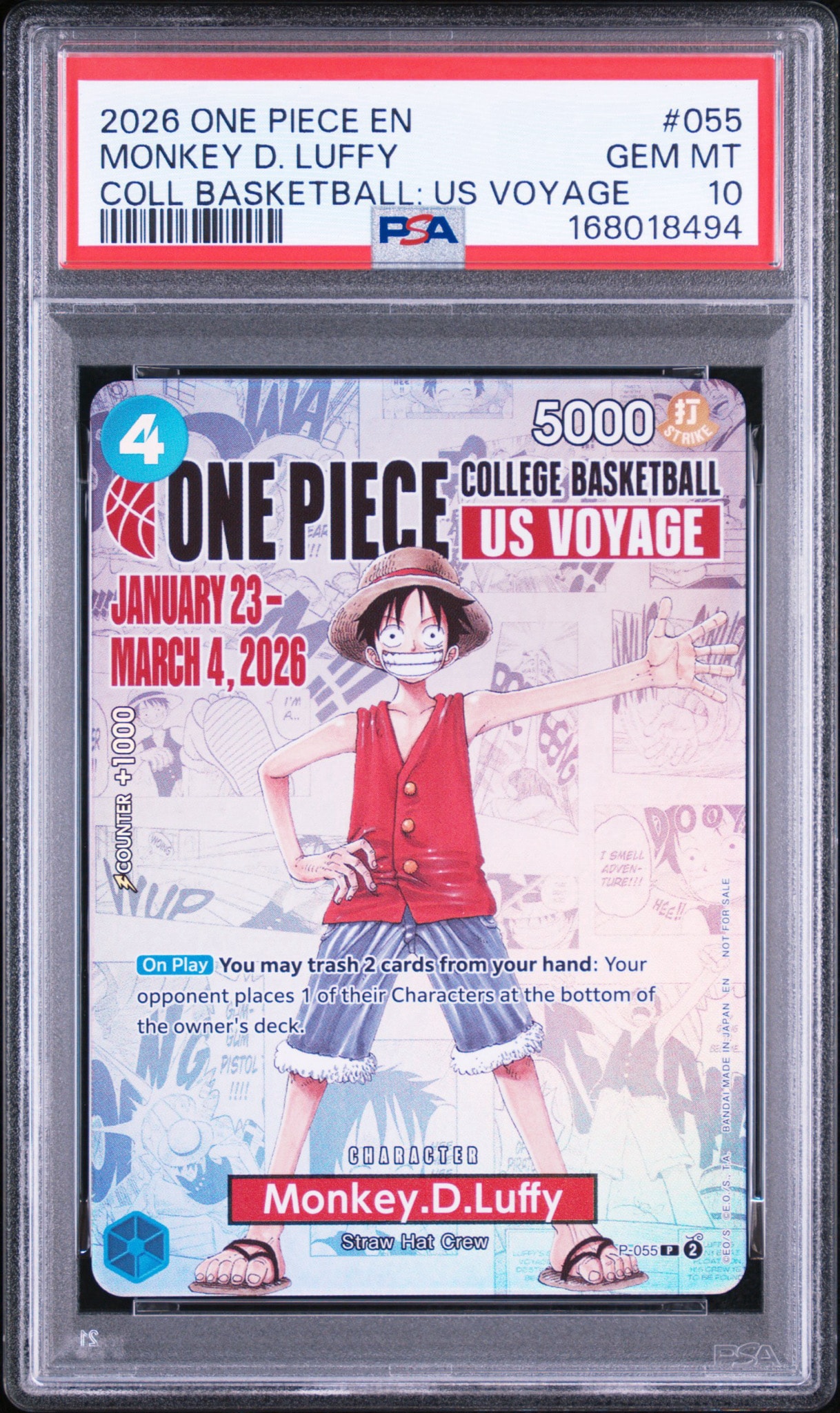 PSA10】モンキー・D・ルフィ：P (開封済) [P-055]【英語版