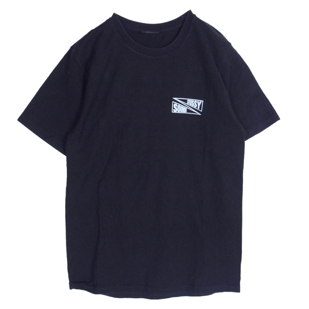 STUSSY ステューシー Tシャツ メキシコ製 SOUNDS TEE サウンズ フロント バック プリント Tシャツ 半袖カットソー ブラック系 S【中古】