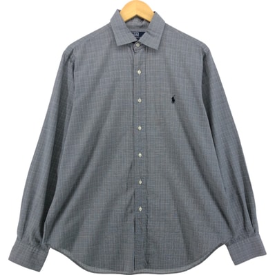 古着 ラルフローレン Ralph Lauren POLO by Ralph Lauren PHILIP グレンチェック 長袖 コットンチェックシャツ メンズL相当/eaa560811