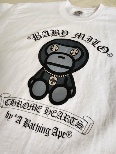 Chrome Hearts x A BATHING APE BABY MILO Print T-Shirt "White"