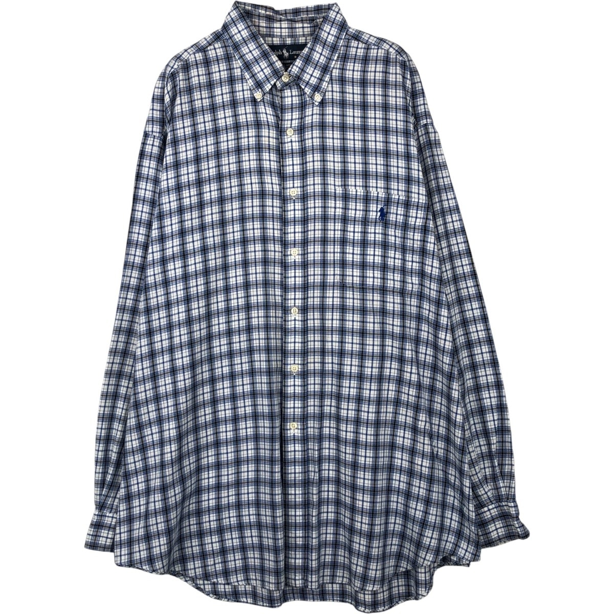 古着 ラルフローレン Ralph Lauren BLAIRE 長袖 ボタンダウンチェックシャツ メンズXL相当/eaa650111