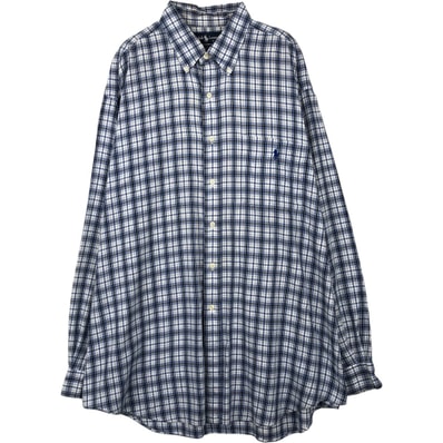 古着 ラルフローレン Ralph Lauren BLAIRE 長袖 ボタンダウンチェックシャツ メンズXL相当/eaa650111