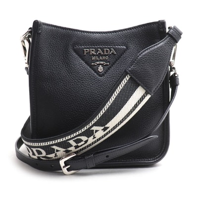 PRADA プラダ ヴィッテロダイノ ショルダーバッグ ブラック 1BH191 レディース【中古】【美品】
