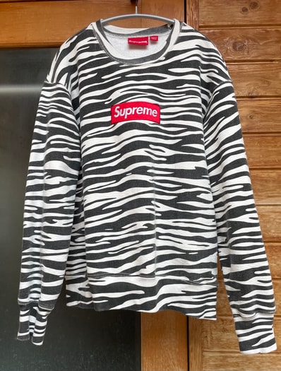 Supreme Box Logo Crewneck "Zebra" (22FW)